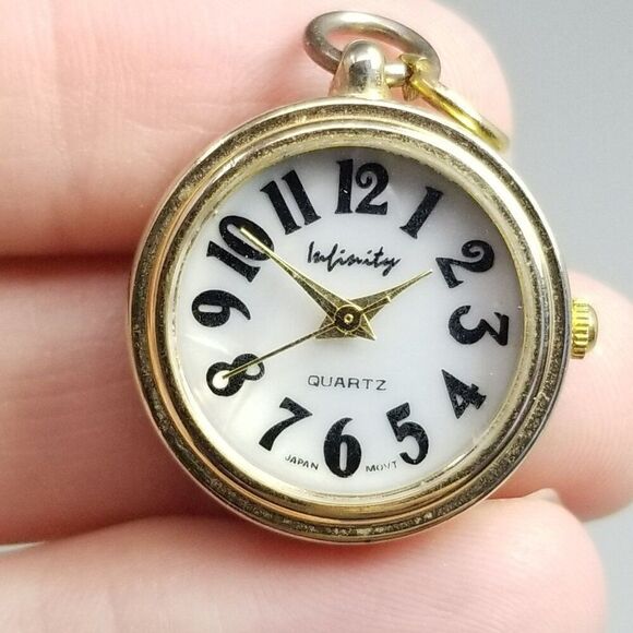 Vintage INFINITY Woman’s Pendant Watch Quartz Gold Tone Japan Movement, AS IS - Picture 1 of 6